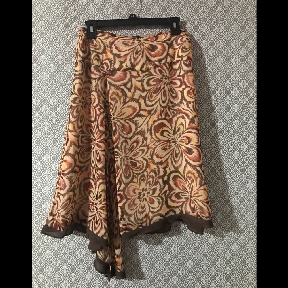 Worthington Asymmetrical floral print skirt